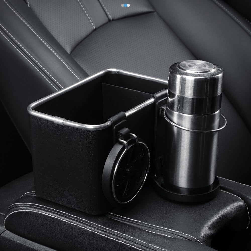 Car Armrest Storage Box with Cup Holder