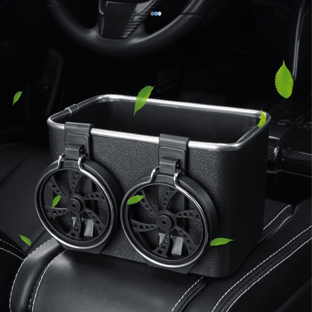 Car Armrest Storage Box with Cup Holder