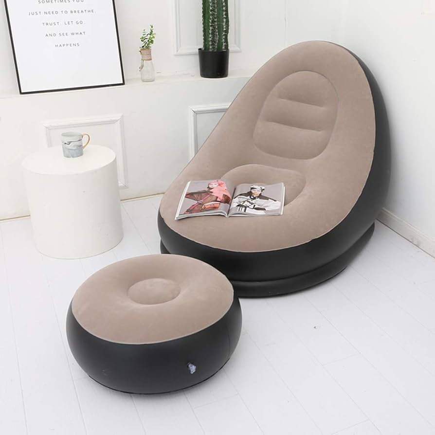 Inflatable Sofa with Footrest and Blower – Perfect for Home and Travel