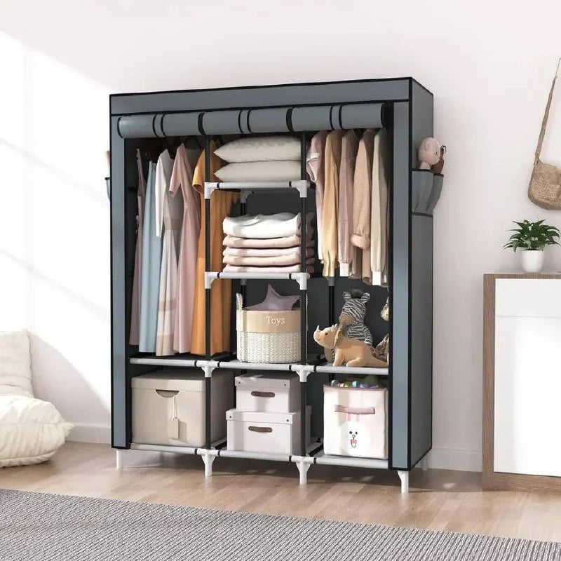 Vipash 3-Door 8-Shelves Collapsible Wardrobe